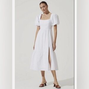 ASTR White Puff Sleeve Dress